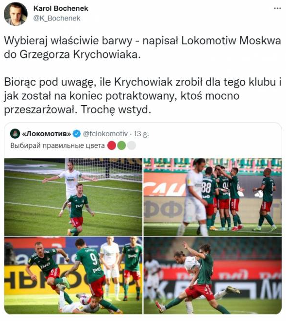 Lokomotiv po meczu z Krasnodarem NABIJA SIĘ z Krychowiaka